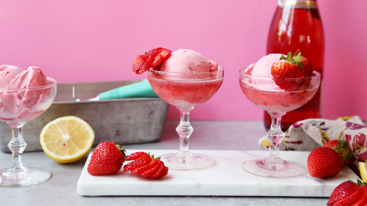 Champagne Sorbet Floats