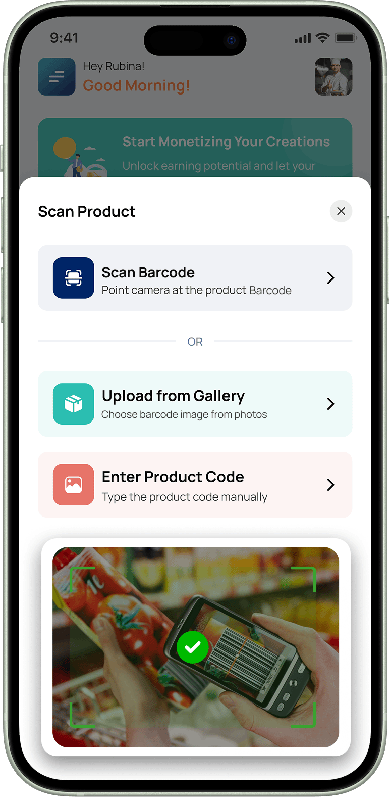 Feature mockup