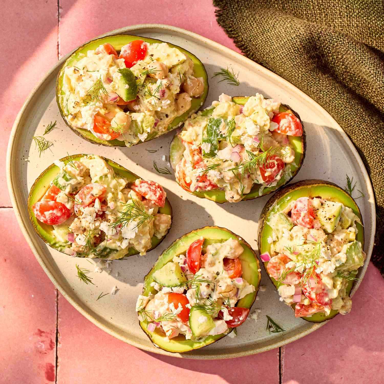 Chickpea Salad-Stuffed Avocado