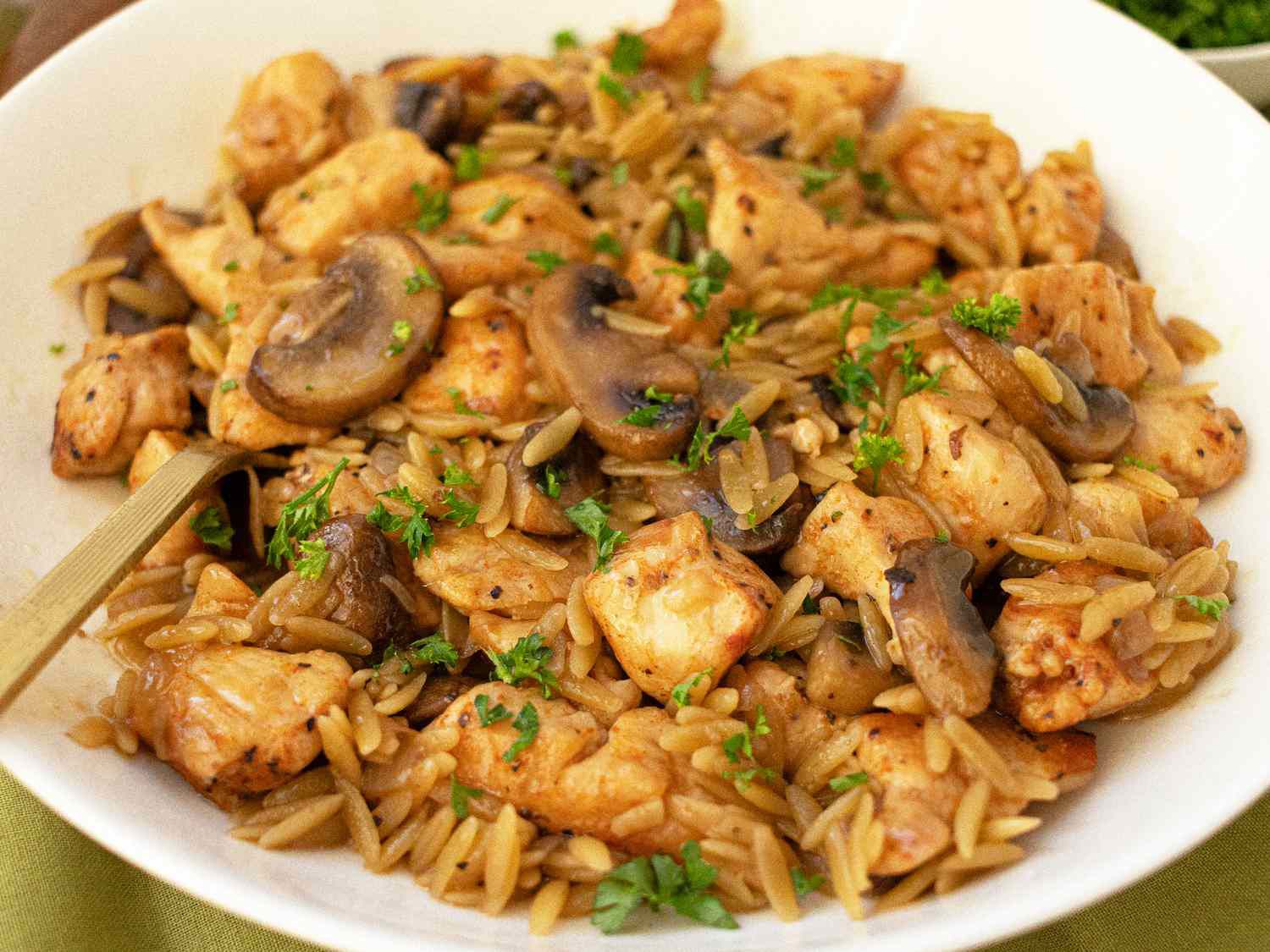 One Pot Chicken Marsala Orzo