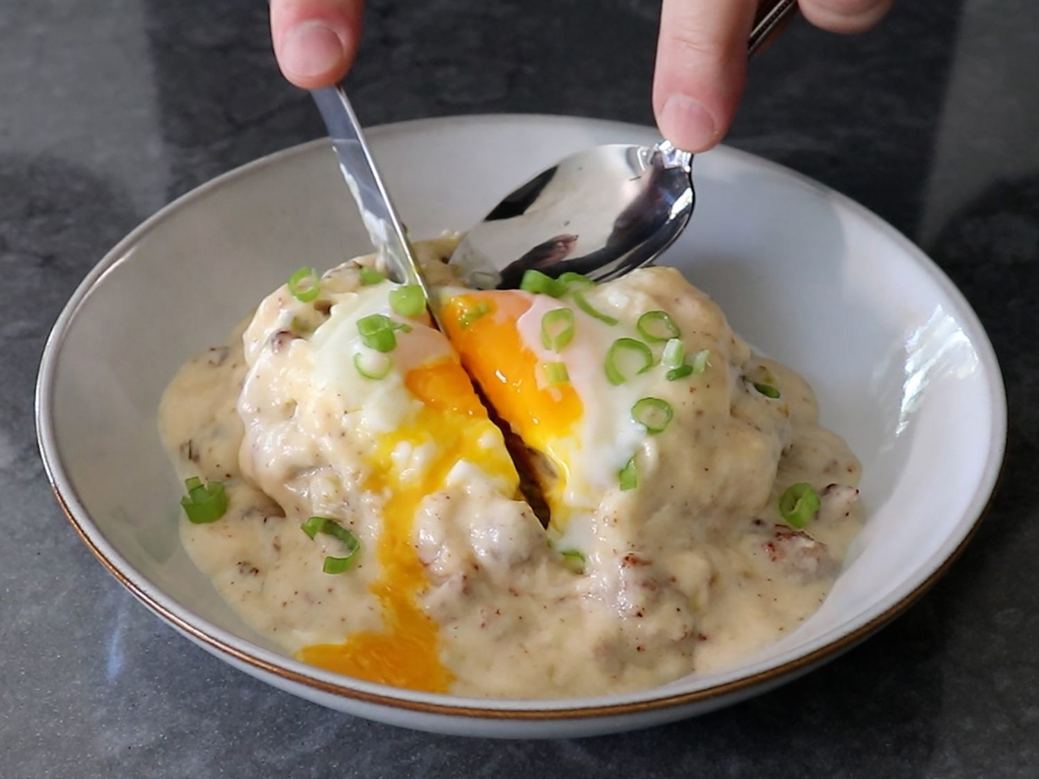 One-Egg Biscuit and Sausage Gravy
