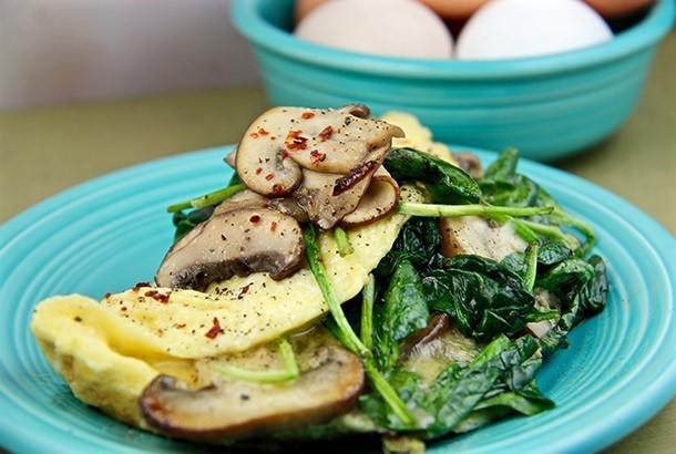 Spinach and Mushroom Omelet
