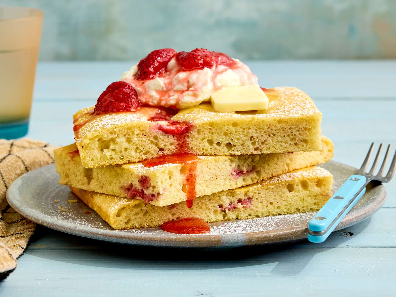 Strawberries and Cream Sheet-Pan Pancake