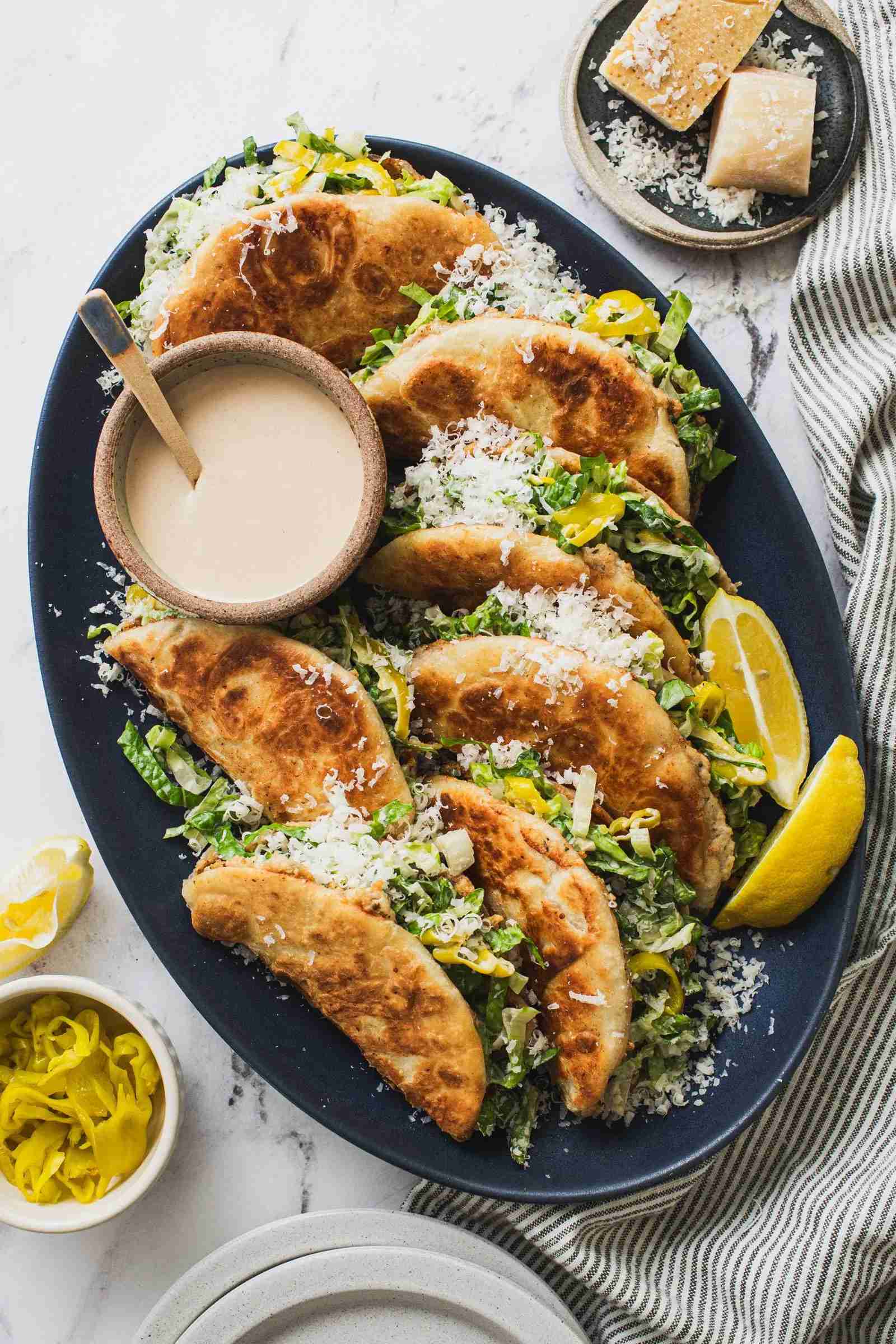 Chicken Caesar Smash Tacos