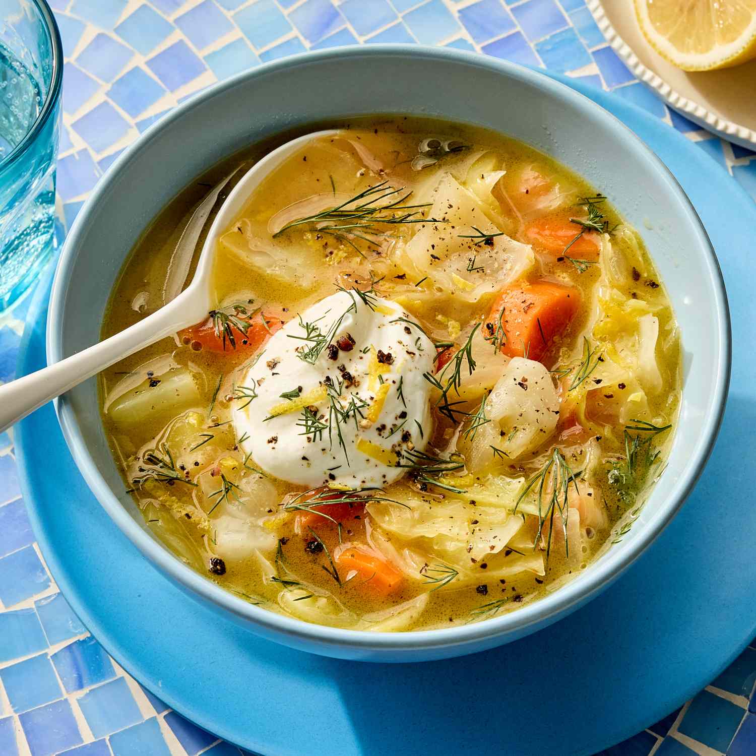 Lemon-Garlic Cabbage Soup