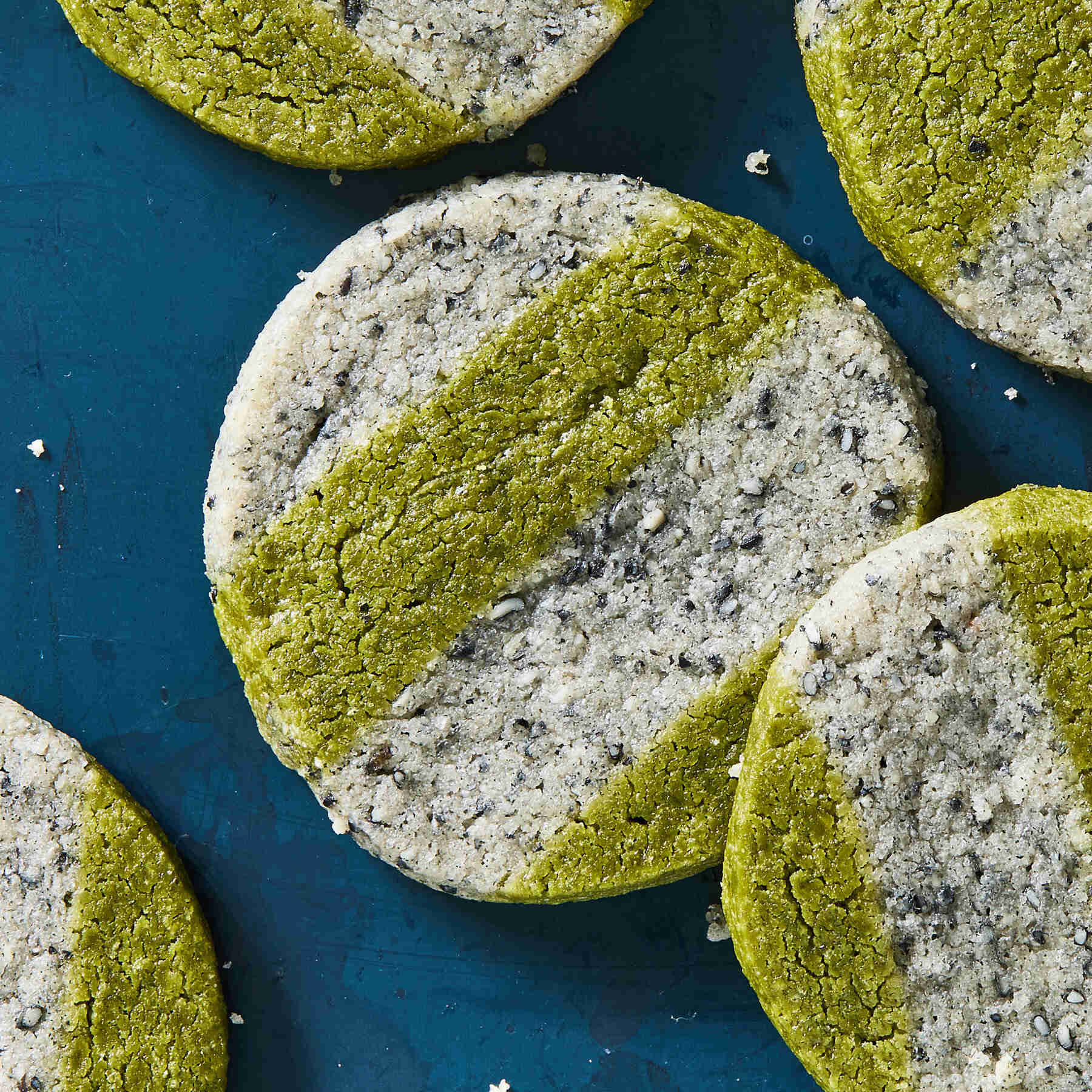 Matcha-Black Sesame Shortbreads
