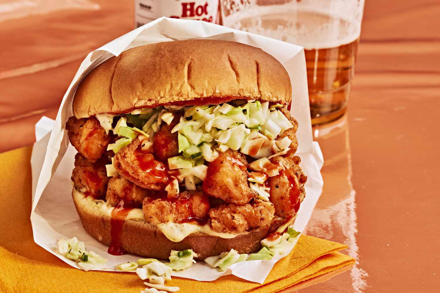 Crispy Shrimp Sandwich with Creamy Coleslaw