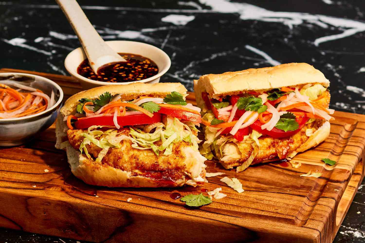 Viet-Cajun Fried Catfish Po’boy