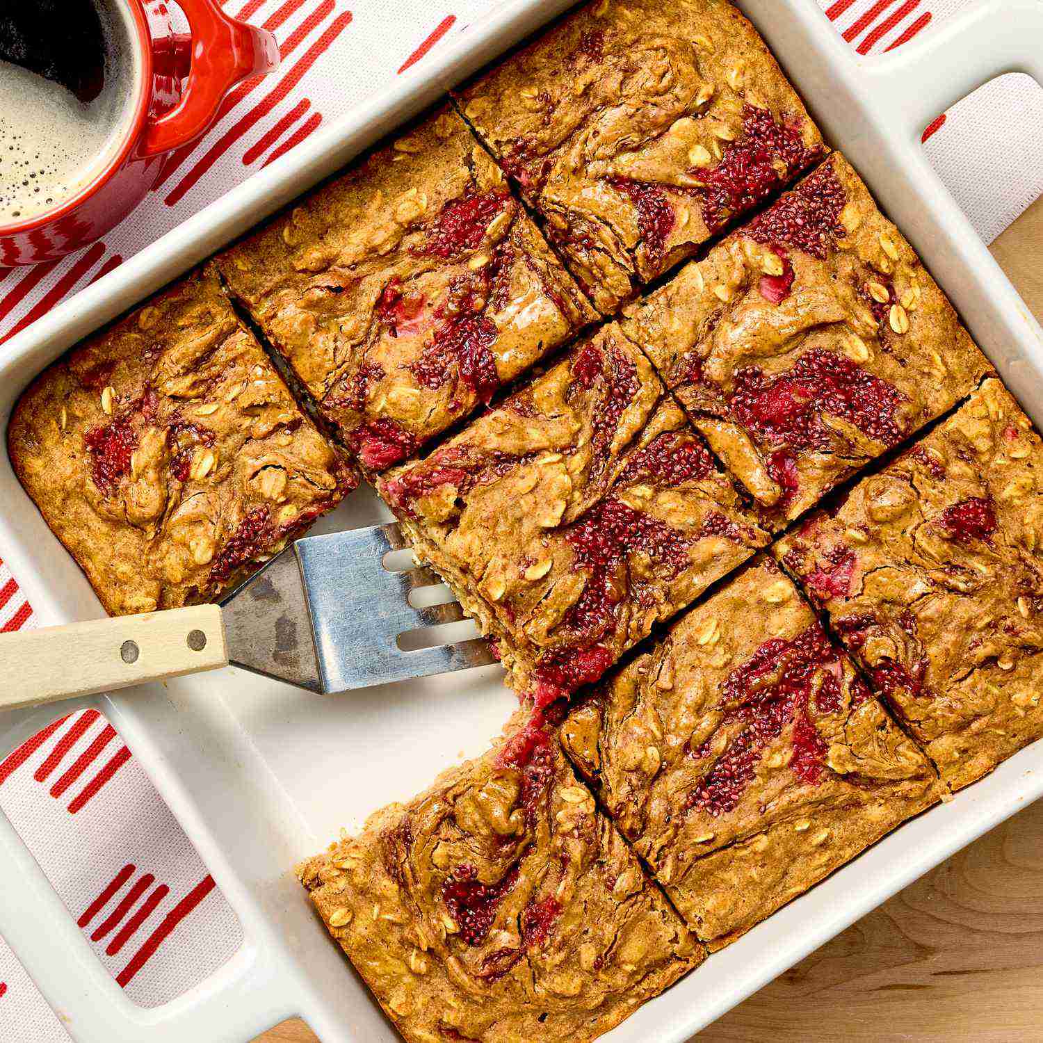 High-Protein Almond Butter & Strawberry Oatmeal Bars