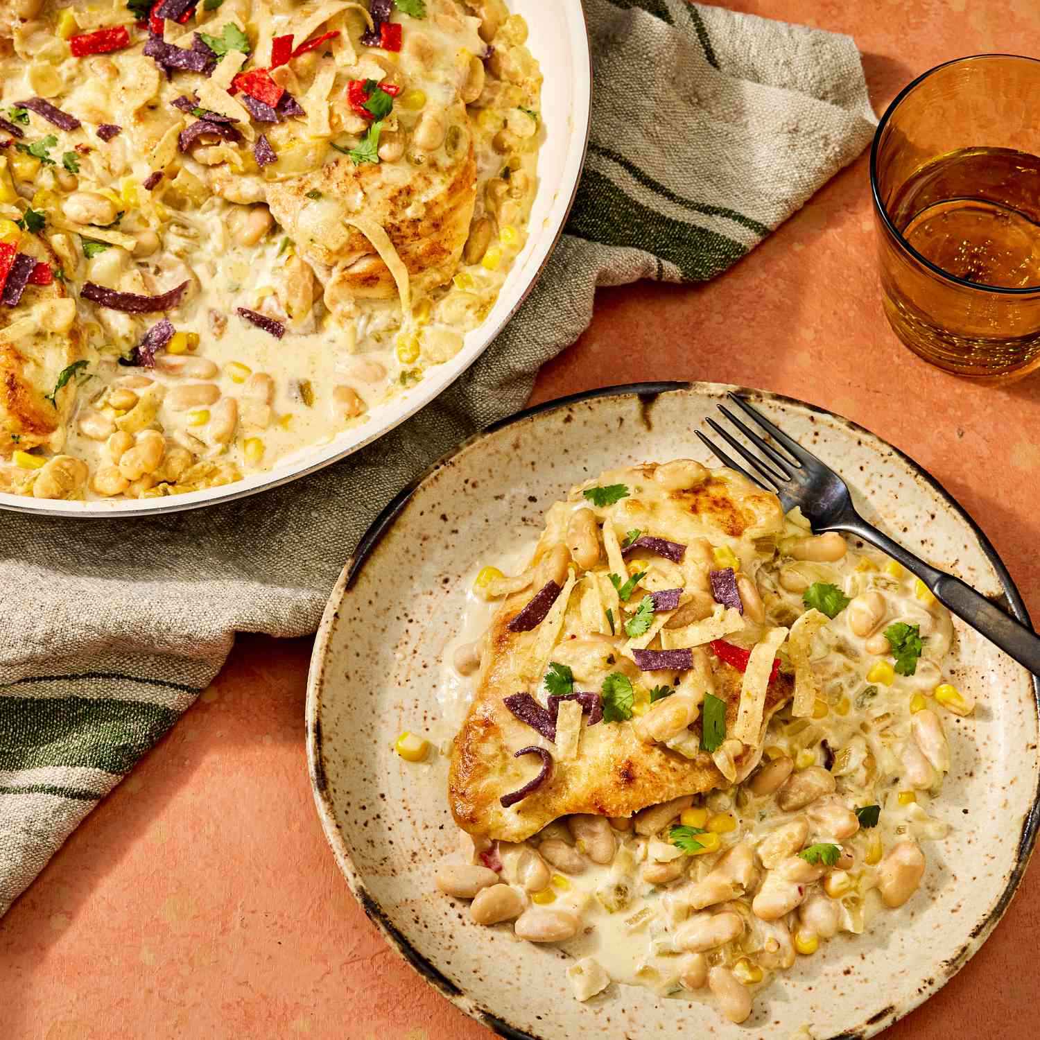 Cheesy Chicken & White Bean Skillet
