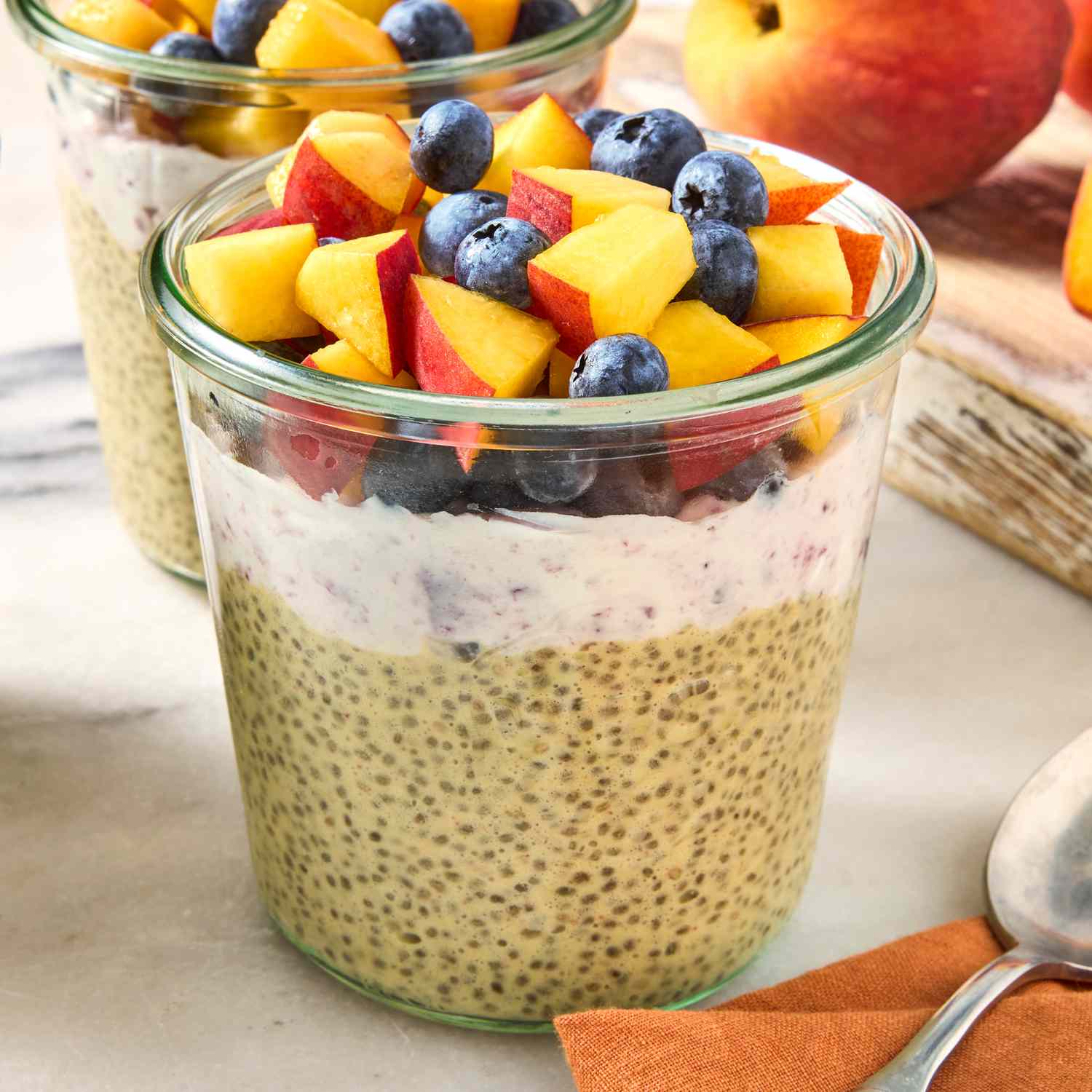Blueberry-Peach Chia Pudding