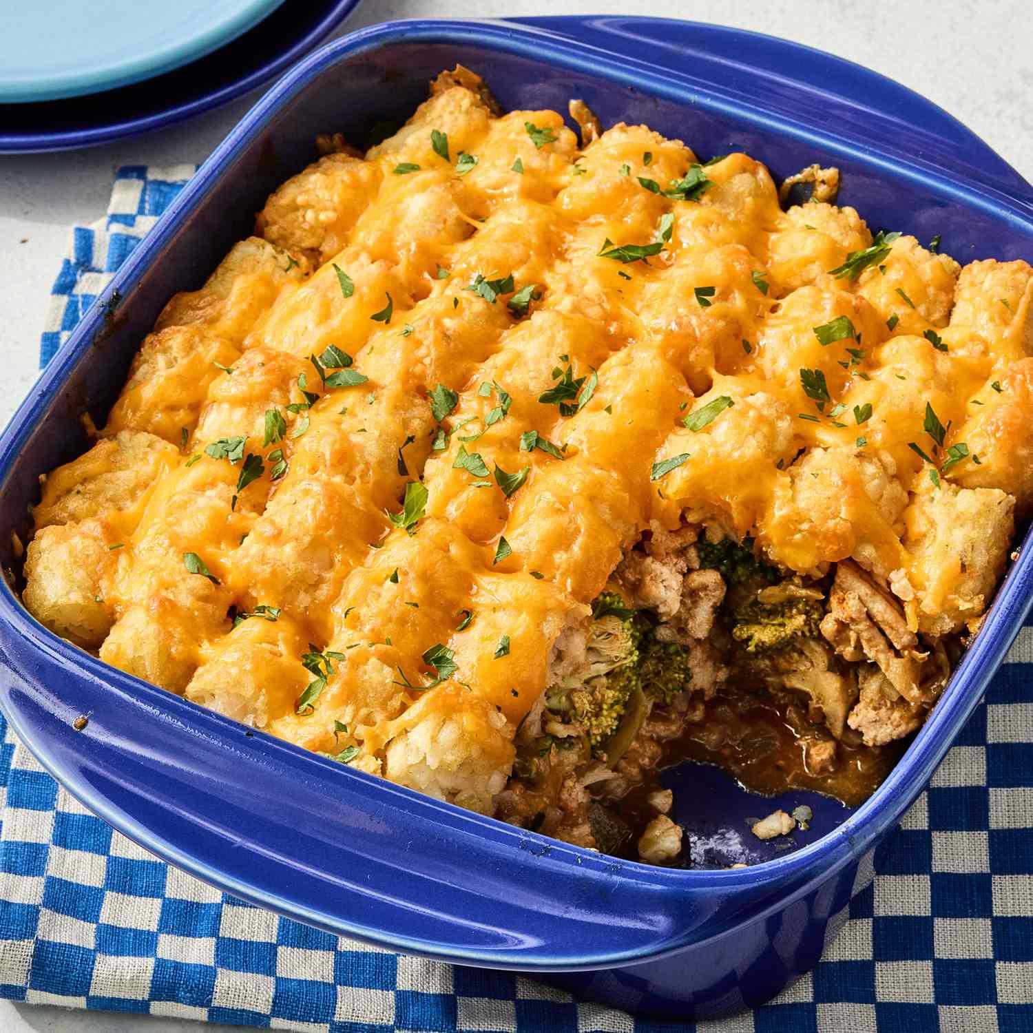 Ground Turkey & Broccoli Tater Tot Casserole Is High in Protein