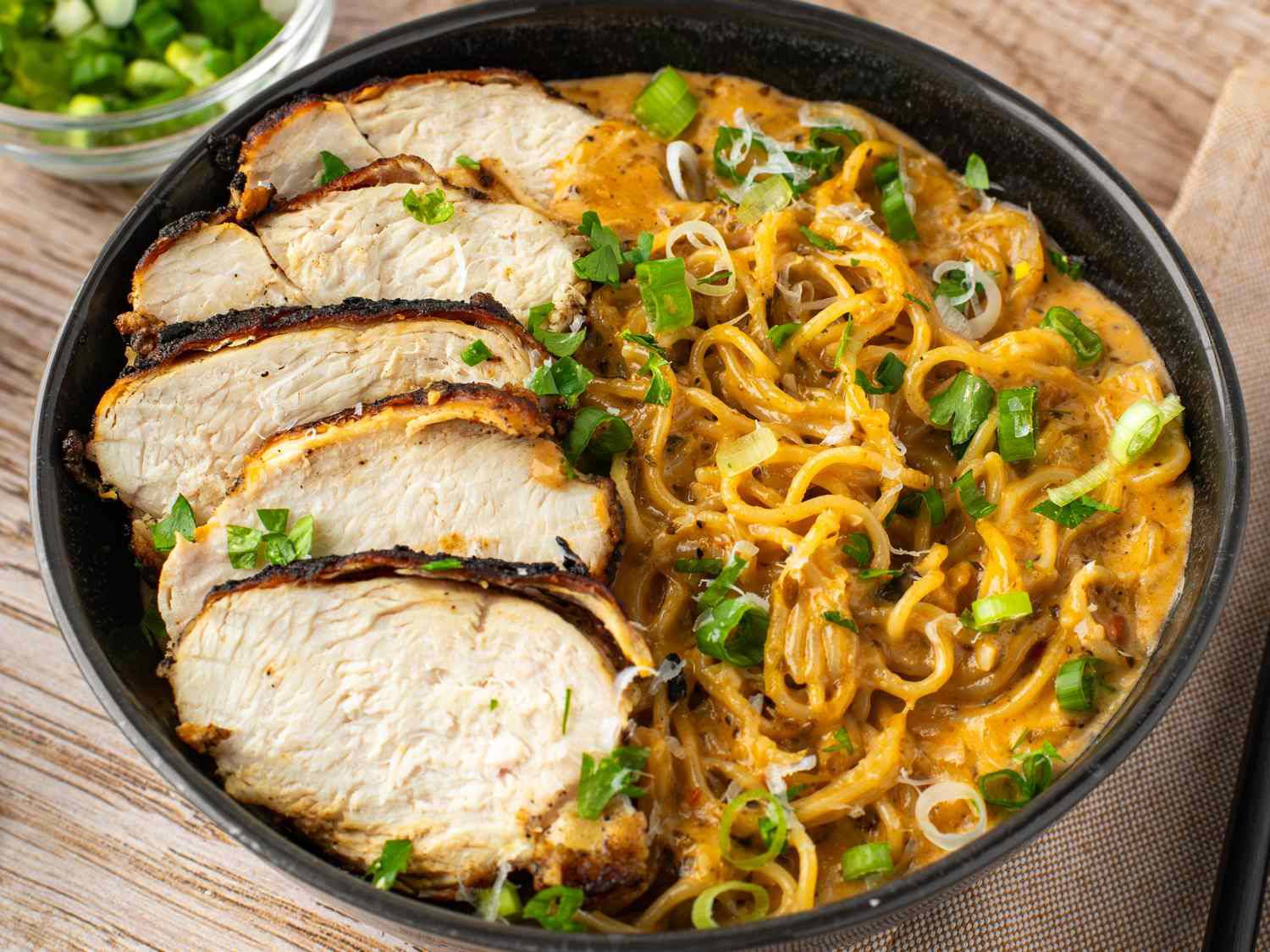 Creamy Blackened Chicken Ramen