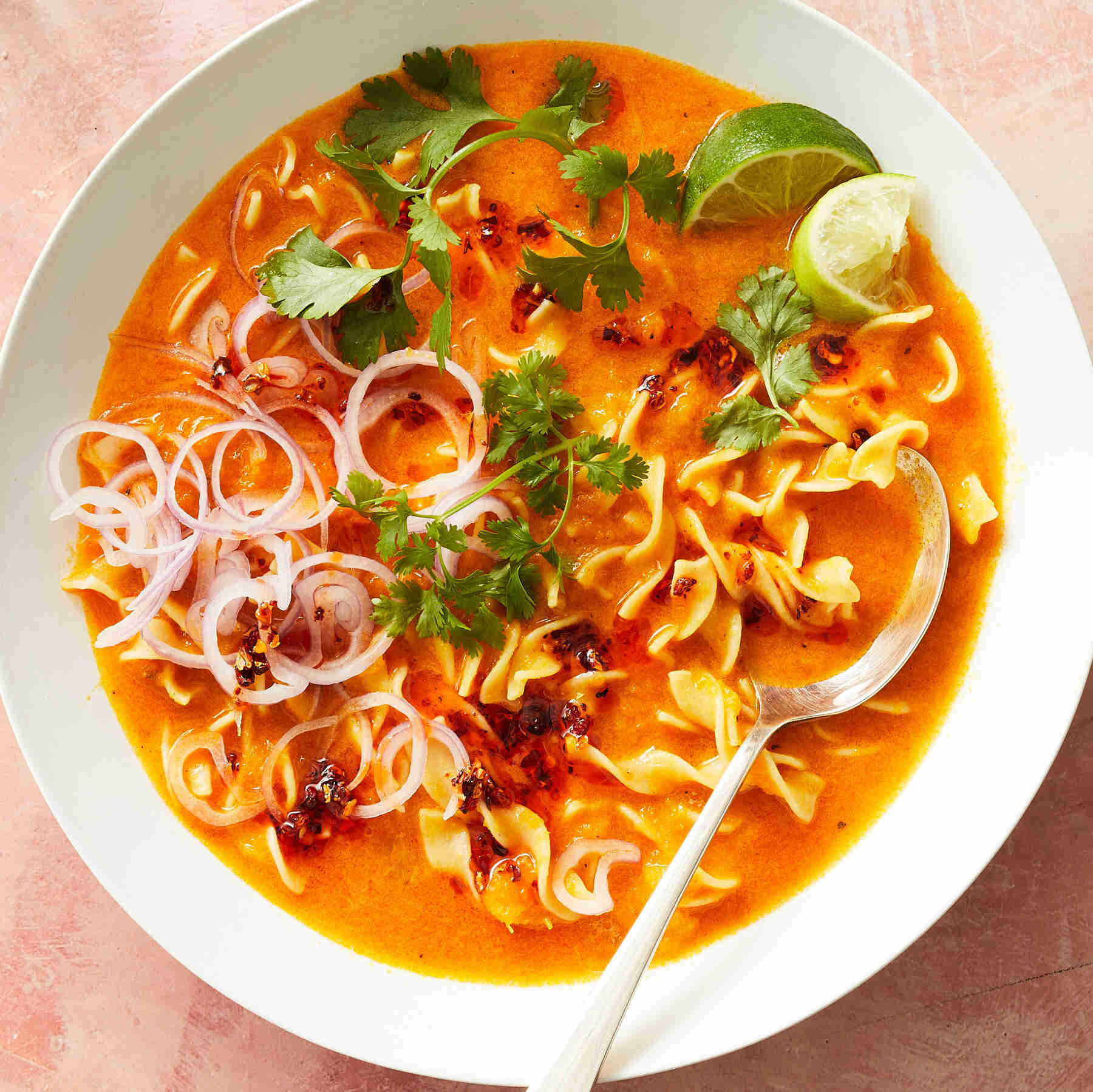 Creamy Butternut Squash and Coconut Noodle Soup