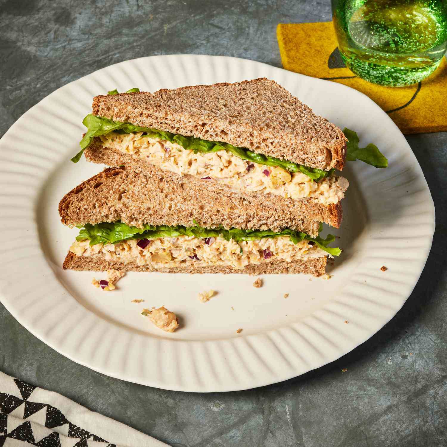 High-Protein Tuna & Chickpea Salad Sandwich